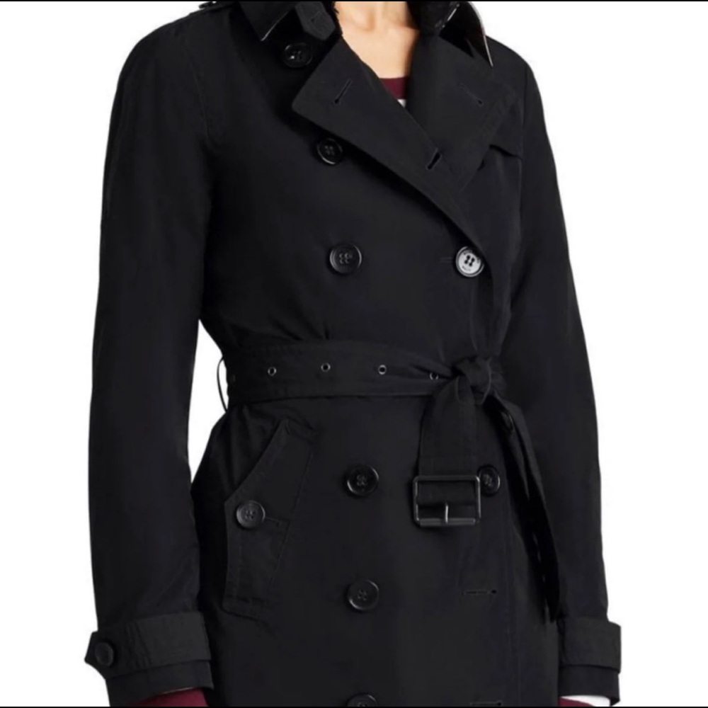 Theory Black Trench Coat Button Up Belt